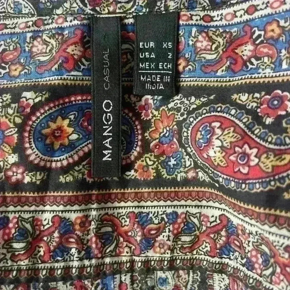 Mango Paisley  Print Shirt Size XS - Picture 4 of 6